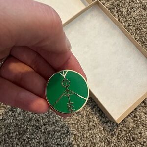 VOTE green and gold pin  - in Stag Men's Provisions Box